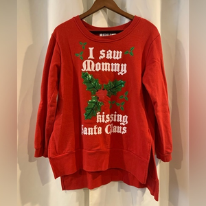 Lyric Culture‎ Christmas Sweatshirt Size Large Santa Claus